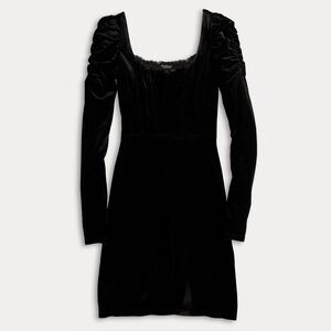 NWT SO Velvet Bustier Dress Black Lace Structured Ruched Sleeve Size M Juniors